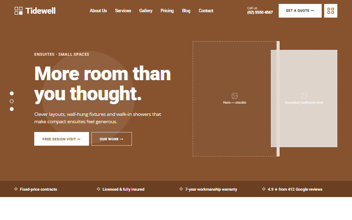 The Bathroom Modern example website