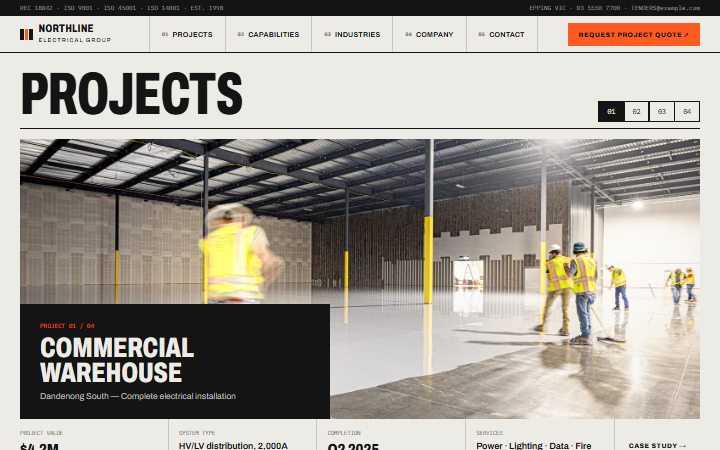 The Contractor Grid example website