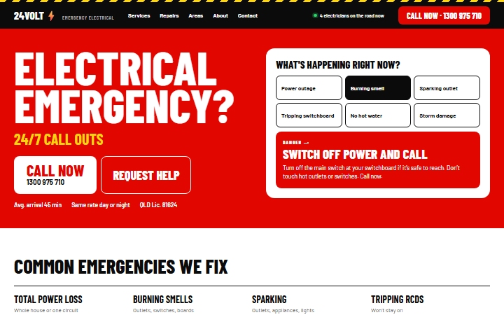 The Emergency Call example website