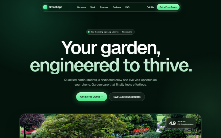 The Garden Bold example website