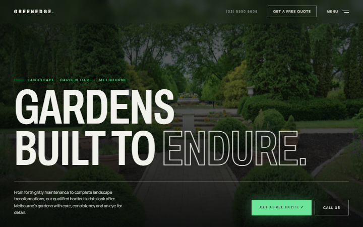 The Garden Dark Luxury example website