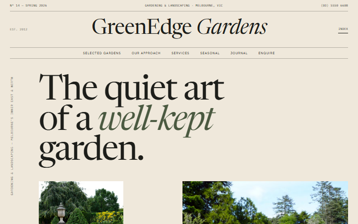 The Garden Editorial example website