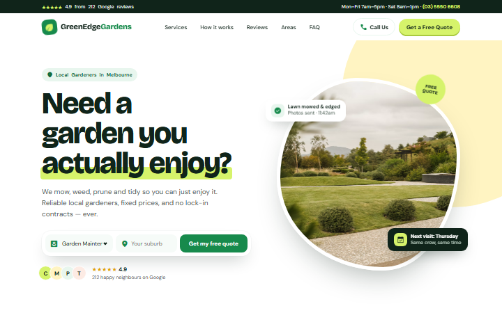 The Garden Friendly example website