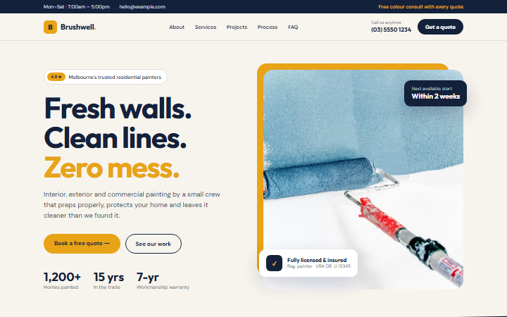 The Painter Navy example website
