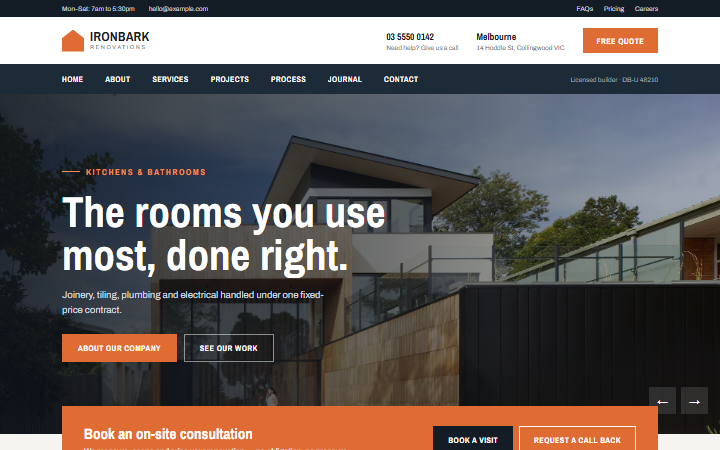 The Renovation Refined example website