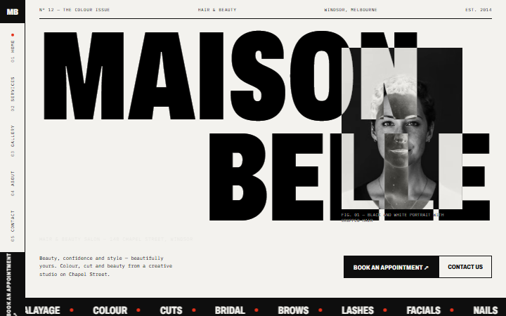 The Salon Bold example website