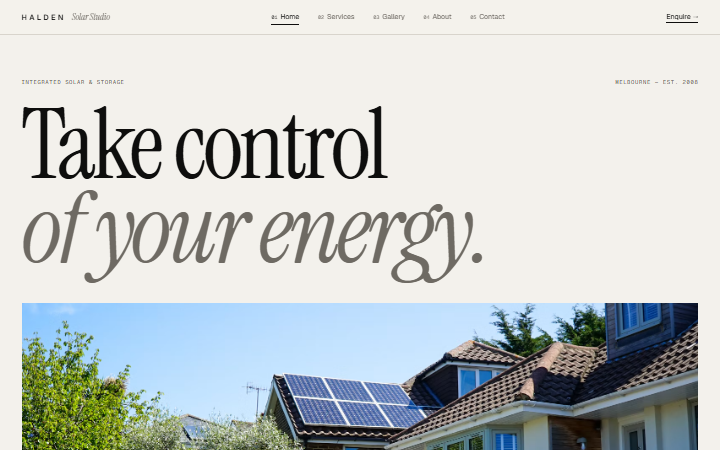 The Solar Halden example website